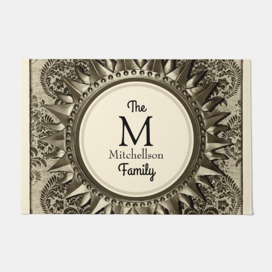 Paillasson Étoile céleste vintage - Nom de famille (Devant)