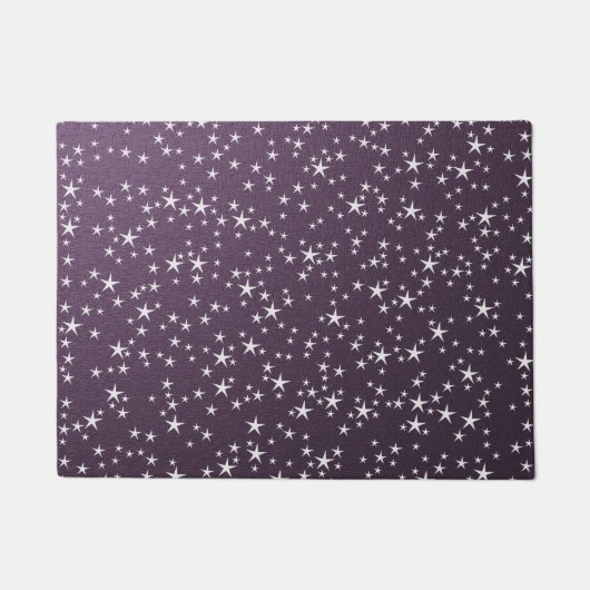 Paillasson étoiles blanches sur fond de papier violet (Devant)