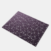 Paillasson étoiles blanches sur fond de papier violet (Incliné)