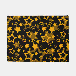 Paillasson Étoiles Jaune Doré Pailleté Design