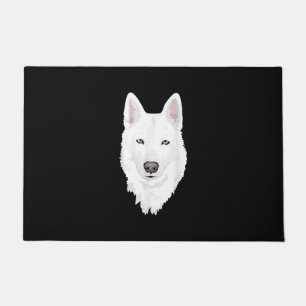 Paillasson Etonnant Husky Sibérien blanc - Douce neige blanc