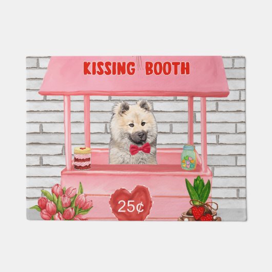 Paillasson Eurasier Chien Valentine's Day Kissing Booth (Devant)
