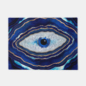 Paillasson Evil Bleu Agate Géode Ditital Art (Devant)