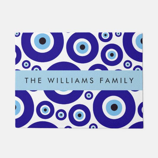 Paillasson Evil Eye, Greek Eye, Turkish Eye, Mati, Your Name (Devant)