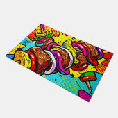 Paillasson Explosion de Kebab Pop Art (Incliné)