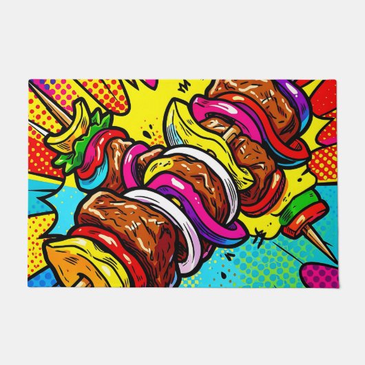 Paillasson Explosion de Kebab Pop Art (Devant)