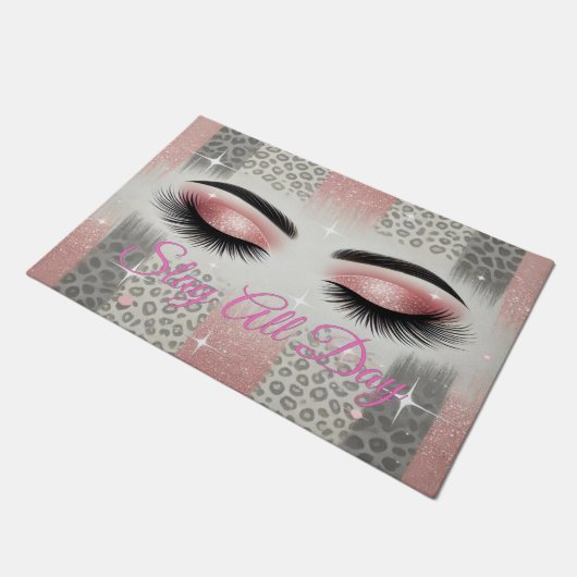 Paillasson Eyelashes Parties scintillant rose Chic (Incliné)