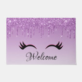 Paillasson Eyelashes rose et noir élégant sur Parties scintil (Devant)