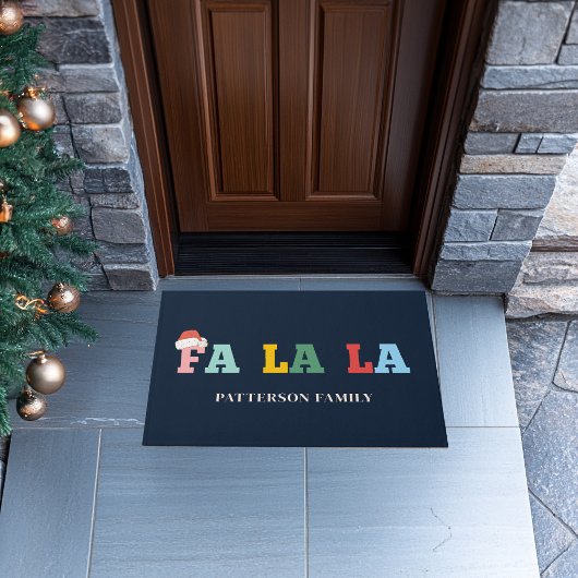 Paillasson FA LA Père Noël-Casquette Typographie de script Fa