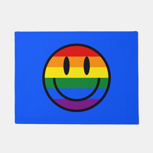 Paillasson Face souriante arc-en-ciel (Devant)