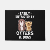 Paillasson Facilement Distrait Par Les Otter et Chiens Drôle (Devant)