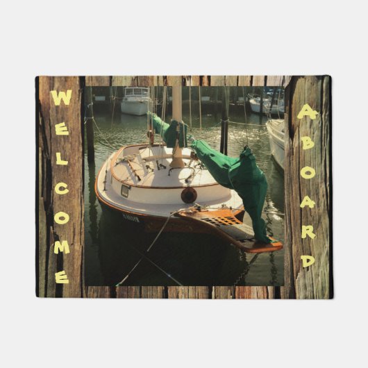 Paillasson Faites votre propre bateau sur mesure Rustic Bois (Devant)
