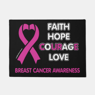 Paillasson Faith Hope Courage Love...Cancer du sein