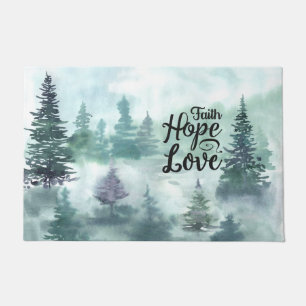 Paillasson "Faith Hope Love" Arbres À feuillage persistant In