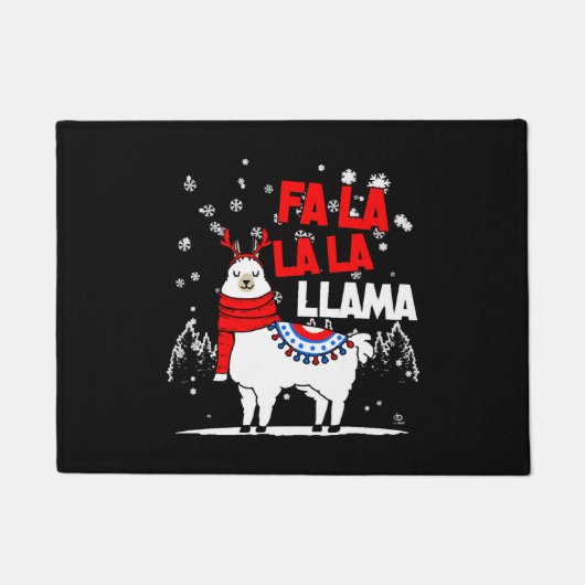 Paillasson Falalala Llama cadeau de Noël (Devant)