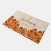 Paillasson Fall Leaves Nom de famille Welcome Porte Mat (Incliné)