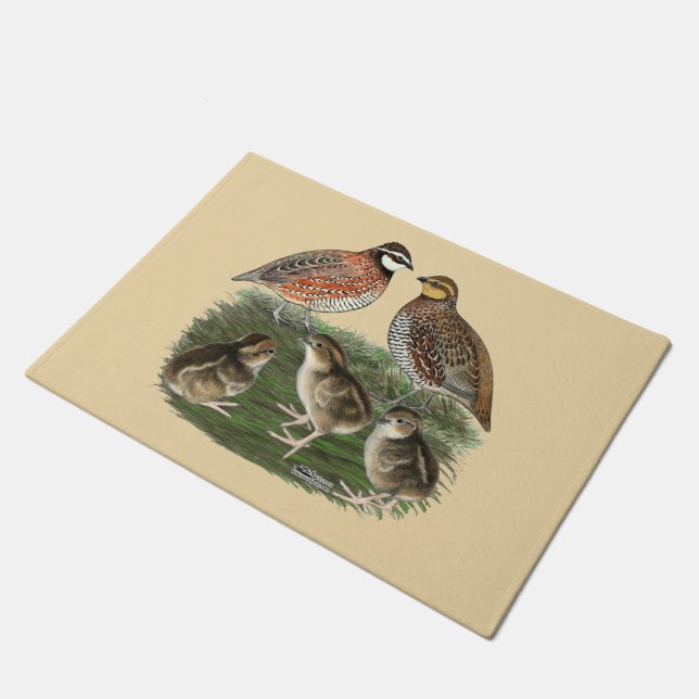 Paillasson Famille Bobwhite Quail (Incliné)