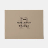 Paillasson Famille bronzée et marron Nom Monogrammé (Devant)