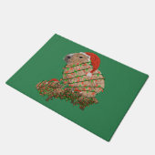 Paillasson Famille Capybara de Noël enrobée de lumières (Incliné)