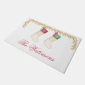 Paillasson Famille de 2 - Monogrammes aquarelle (Incliné)