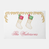 Paillasson Famille de 2 - Monogrammes aquarelle (Devant)