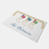 Paillasson Famille de 3 - Monogrammes d'aquarelle (Incliné)