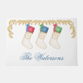 Paillasson Famille de 3 - Monogrammes d'aquarelle (Devant)