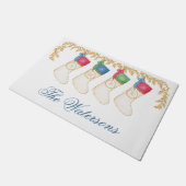 Paillasson Famille de 4 - Monogrammes aquarelle (Incliné)