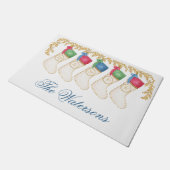 Paillasson Famille de 5 - Monogrammes d'aquarelle (Incliné)