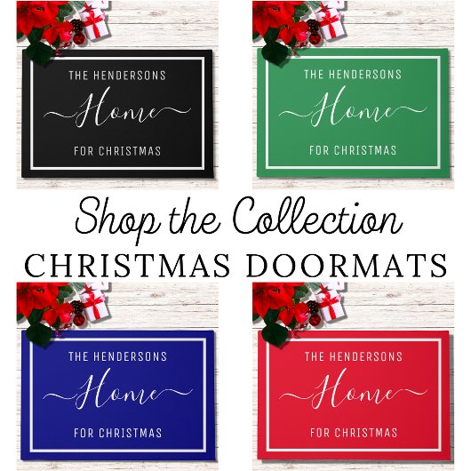 Paillasson Famille de Noël customisée Bourgogne