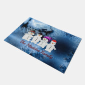 Paillasson Famille des Snowmen quatre vacances sur mesure (Incliné)