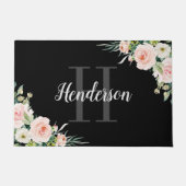 Paillasson famille florale simple monogramme initial (Devant)