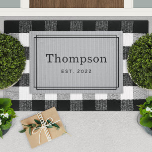 Paillasson Famille Gray clair personnalisé Nom Monogramme