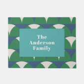 Paillasson Famille moderne vert bleu vert rétro (Devant)