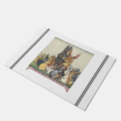 Paillasson Famille vintage de lapin de Pâques (Incliné)