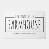 Paillasson Family Farmhouse Typographie noir et blanc (Devant)