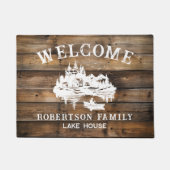 Paillasson Family Lake House Rustic Wood Welcome (Devant)