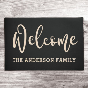 Paillasson Family name elegant black neutral welcome