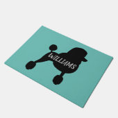 Paillasson Fancy Black Standard Poodle Chien Silhouette Turqu (Incliné)