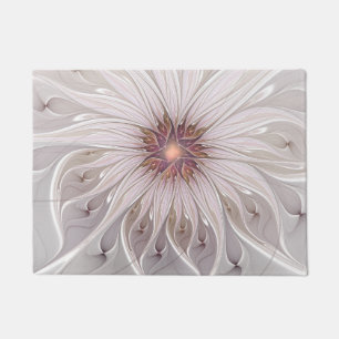 Paillasson Fantaisie florale, fleur pastel moderne abstraite