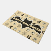 Paillasson Fantôme, toiles d'araignées et chats noirs Jaune (Incliné)