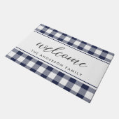 Paillasson Farmhouse Blue Buffalo Chèque d'accueil (Incliné)