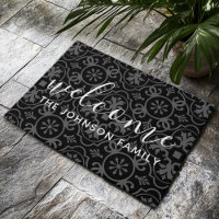 Farmhouse moderne Motif Famille Bienvenue Noir
