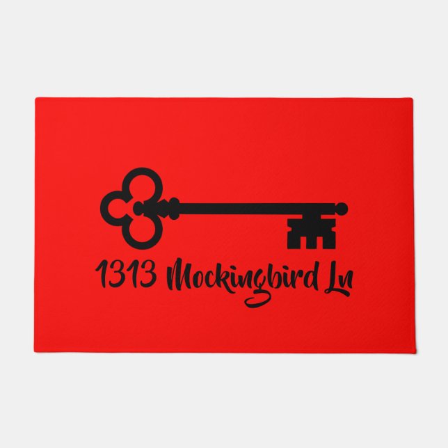 Paillasson Fausse clé votre texte et couleur (Devant)