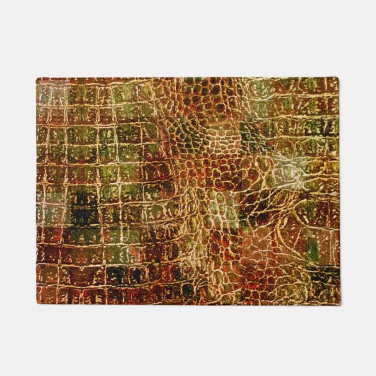 Paillasson Faux Alligator Peau animale Cuir rouge Brown (Devant)