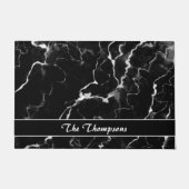 Paillasson Faux Black Marble Texture Look Avec Texte Personna (Devant)