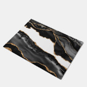Paillasson Faux Marblé Agate Black Stone Luxe Or (Incliné)