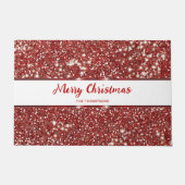 Paillasson Faux Red Parties scintillant Texture Look Joyeux N (Devant)