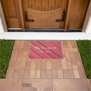 Paillasson Faux Rustic Red Barne Wood