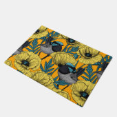 Paillasson Fée et pavots en jaune (Incliné)